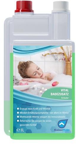 KaiserRein Vital Badezusatz Kräuter Vital Bad 1L für bis zu 33 Vollbäder Frauen Damen Männer Herren Entspannung