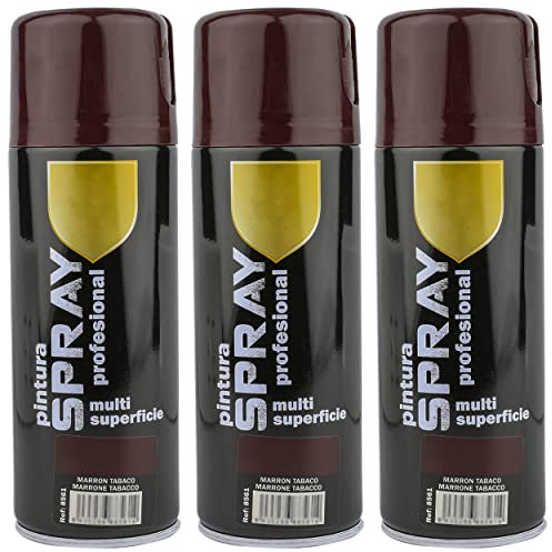 H HANSEL HOME Pintura Spray Marron Tabaco 400 Ml - Pack de 3 Unidades