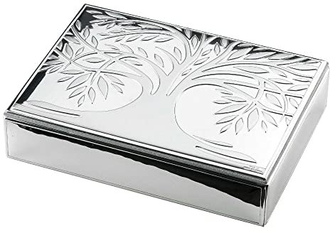 Cofanetto di Valenti. Cofanetto Albero della Vita Bianco in Miro-Silver. Dimensioni: 13x18 cm. La referenza è 40638 2