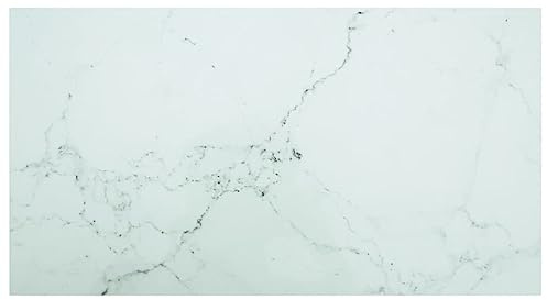 vidaXL Tischplatte Ersatztischplatte Marmorplatte Glasplatte für Esstisch Couchtisch Gartentisch Weiß 120x65cm 8mm Hartglas in Marmoroptik