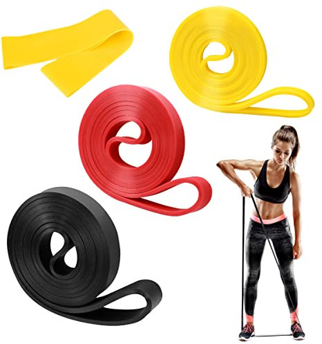 3 Pezzi Bande Fitness,Resistenza per Allenamento Bande,Elastici Fitness Trazioni Bande,con Cinghia per L'anca,per Pull Up,Fitness Yoga e Allenamento di Forza Bodybuilding per Uomini e Donne (3 Taglie)