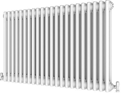 Radbliss Horizontal Traditional 2 Column Radiator 600x1010mm White Cast Iron Style Design RAD Central Heating