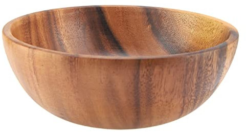 Miskall Klassische Große Runde Holzschale – Massivholzschale Für Salat, Suppe, Reis – Handgefertigtes Küchenutensil(20 * 7cm)