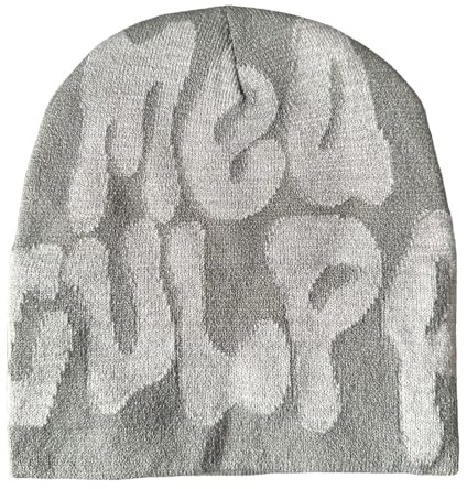KieTeiiK Beanie Mit Buchstabendruck - Dünne Slouch Mütze, Strickmütze für Damen Und Herren, Unisex