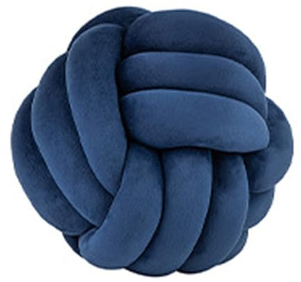 RZYW Cuscino Nodo, Cuscino Annodato, Cuscino Annodato Rotondo per Divano, Nodo Cuscino Decorativo, Cuscino Peluche, Morbido, Cuscino Divano,Navy Blue,D 22cm