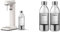 Aarke Carbonator 3, Premium Wassersprudler aus Edelstahl mit Aarke Flasche, Mattweiß Finish & AASPB1 Steel Pet Wasserflaschen, Edelstahl, 2er Pack