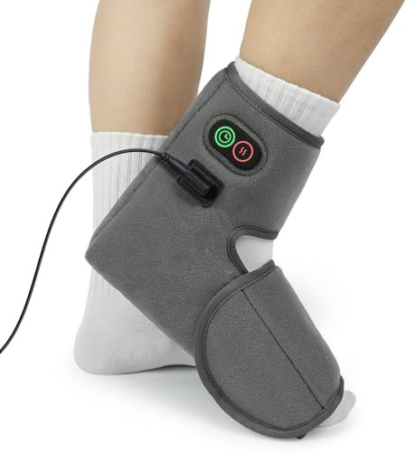 Comfytemp Heizkissen für Fuß Knöchel Fußgelenk mit 3 Temperaturstufen 15-60min Abschaltautomatik 25x20cm Fußwärmer Größe für alle passt Fuß bandage Wärmekompressen für Plantarfasziitis Achillitis
