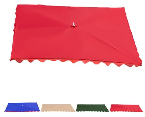 3 x 2,5 m roter Ersatz-Marktschirm für Hofschirm mit 6 Rippen, UV-Schutz und wasserabweisend
