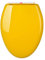 Brigtviee Toilettendeckel, Wc Sitz, Klodeckel Mit Absenkautomatik,Abnehmbare Klobrille,Wc Brille, Duroplast,36cm*47cm,V Form Farbiger Toilettensitz Mit Verstellbaren Scharnieren,Gelb