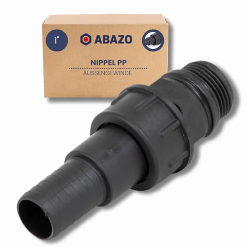 ABAZO - Pumpenanschlussstutzen an Gartenpumpe, Schlauchverbinder, Rückschlagventil für die Pumpe, Anschluss an einen Hydrophor, Satz Pumpenzubehör, Nippel PP 1 AG