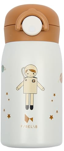 Fabelab Trinkflasche Kinder 320 ml | Kinder Trinkflaschen Astronaut | Trinkflasche Edelstahl Bpa Frei | Schule Auslaufsicher | Wasserflasche