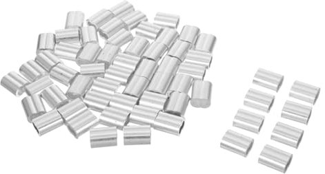 Garneck 60 Piezas De Cable De Acero Prensado Clip De Aluminio Bucle De Engarce De Alambre Manguito De Engarce De Aluminio Manguitos De Aluminio Manguitos De Cable De Acero Manguitos