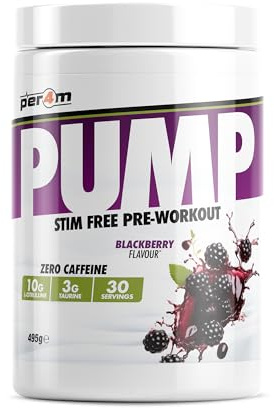 Per4m Pump Stim Free Pre Workout & Glycersize™ Powder | 10g L-Citrulline, 3g Taurine & 3000mg Glycersize for Pump, Hydration & Muscle Fullness | 30 Servings, 495g + 90g (585g, BlackBerry)