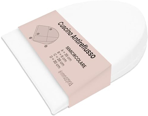 MIMUSELINA Oreiller Anti Reflux | Coussin Incliné pour Éviter Les Reflux et Les Coliques dans Le Lit ou Le Berceau | Coussin Ergonomique Imperméable | Forme Semi-Circulaire 35x28x6cm