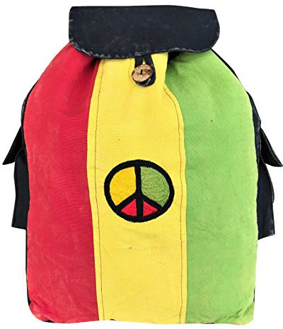 Harrington Marley Rasta Boho Hippie Rucksack Tasche Hippie Strand Frieden Schulter Festival Rucksack Retro, multi, Backpack