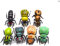 YZD Premium Realistic Pesca a Mosca Mosche Selezione di terrestri Cricket Cavalletta Beetle Bumble Wasp Coccinella Mosche secche umide Set per Trota Salmone (Coccinella II Set di 24 Mosche)