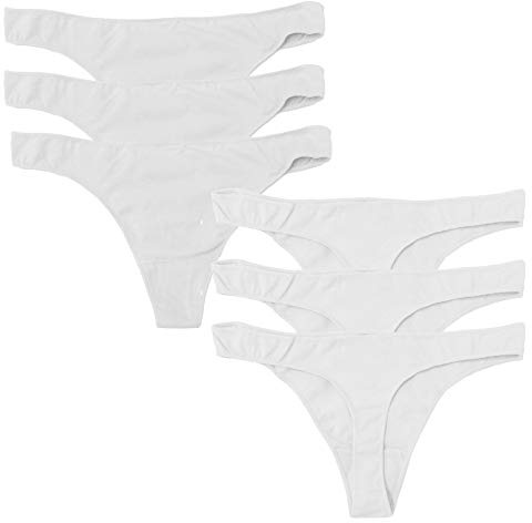 Toocool - Stock 6 Pezzi Perizoma Slip Donna Thong Liscio Tanga Elasticizzato Nuovo 368-6 [L/XL,Bianco]