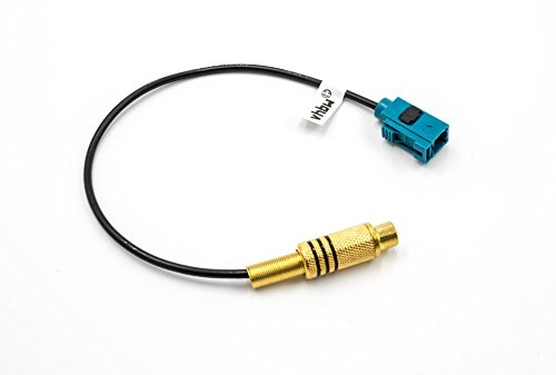 vhbw Cinch to Fakra Adapter compatible with Mercedes Comand PCM 3.0 Factory Radio, Navigation System - Video Adapter Cable, 20 cm