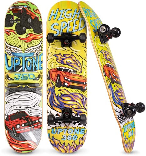 UpTone360 Skateboard für Kinder ab 6 Jahre – Sicher & Vielseitig auf Allen Untergründen, bis 150 kg belastbar – Für langanhaltenden Fahrspaß und Tricks – Perfekt für 6-14 Jahre