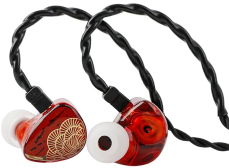 Linsoul TANGZU x HBB XuanNv 2 dynamiska drivrutiner i öronmonitor HiFi trådbunden IEM | Spelöronsnäckor med 3D-tryckt hartsskal, avtagbar 2-polig enkel kristall OFC-kabel för musiker audiophile