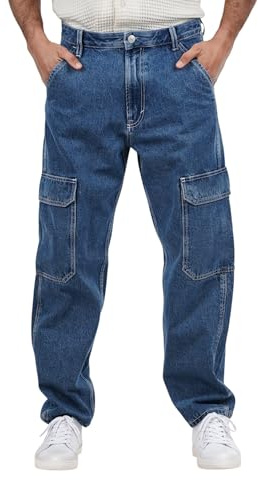 Celio Jeans da uomo in cotone grigio tinta unita vestibilità rilassata, grigio, 48