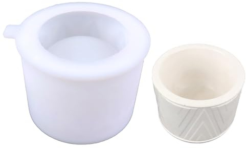 ZORESCOLEO Geometric Round Pattern Gypsum Silicone Molds Storage Box Mold for Making Succulent Plant Flower Candle Holder
