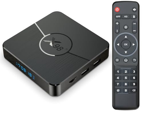 LEFFOT Android 11.0 TV Box, X98 Plus 4K Ultra HD Streaming Device for TV, 4GB RAM + 32GB ROM, Smart TV Boitier with HDR10, 2.4G & 5G WiFi 5, BT 5.0, 100M Ethernet, S905W2 Quad Core Arm Cortex A35