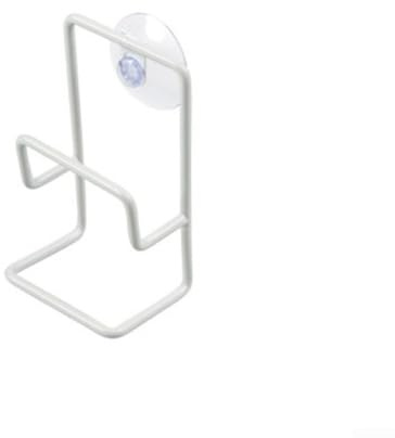 Support pour éponge d'évier de cuisine avec ventouse et porte-savon, étagère en métal pour un rangement efficace (blanc)