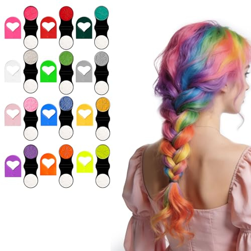 12 Piezas Tizas para el Pelo, Tizas de Carnaval para Cabello, Tinte Temporal Lavable Brillante para Niños, Niñas, Adultos Ideal para Fiestas, Cumpleaños, Halloween y Cosplay