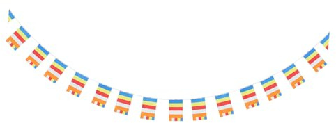 NUOBESTY Bandiera di Preghiera del Buddha Stendardo Buddista a Cinque Colori in Poliestere Resistente per Decorazioni Tempio e Giardino, Striscione Spirituale Versatile per Ambienti
