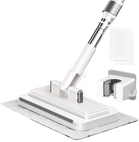 No Wash Mop senza lavaggio, strumento di pulizia con clip per pulizia a umido e a secco, mop universale per tutte le superfici, per la casa, il bagno, il soggiorno, il pavimento, il parquet, le