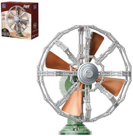 PANTASY Retro Desk Fan Building Set with Motorized Oscillation for Adults