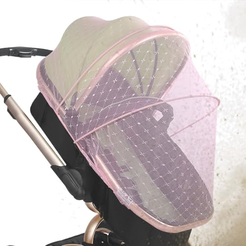 Stroller Netting Cover - Portable Mesh, Pushchair Protective Net, Full Cover Stroller Tent, Breathable Pram Net, Guard Travel Accessory | for Outdoor Traveling City Walk