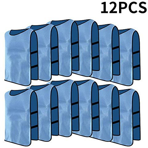 VGEBY 12 Stück/Set Sportweste für Erwachsene, Trikots, Jacke, Trainingsanzug, atmungsaktiv, für Männer und Frauen, für Fußball, Basketball, Rugby (Farbe: Blau)