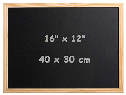 DOEWORKS a3 Blackboard 40cm x 30cm Wall Mounted Small Chalkboard for Kitchen, School and Office, Wood Frame Chalk Board