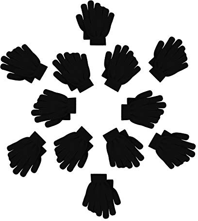 12 Pairs Kids Winter Gloves, Children Bulk Pack Fun Colorful Cute Magic Glove for Boys & Girls