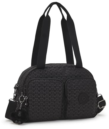 Kipling COOL DEFEA Borsa a tracolla media, Signature Emb (Nero)