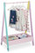 Relaxdays Stand Appendiabiti per Bambini, Pratico Scomparto, Guardaroba a Giorno, HxLxP: 99x64,5x42 cm, Colori Pastello, Fibra di Legno