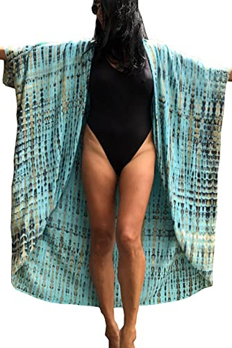 YouKD Caftano lungo estivo bohémien da spiaggia Kimono copricostume taglie forti vestito per donne, Taglia unica