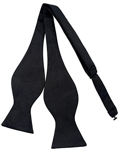 Qiuyan Adjustable Self Tie Bowtie, Men Formal Neck Bowtie Bow Tie for Parties (Black)