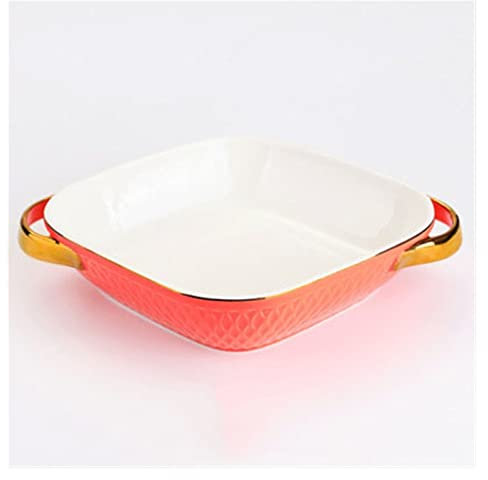 Lasagnera da Forno Teglia da cottura in stile teglia da forno in teglia dorata vassoio da forno a forma di teglia ad alta temperatura resistenza alla frutta in macedonia piastra cucina mobili Lasagner