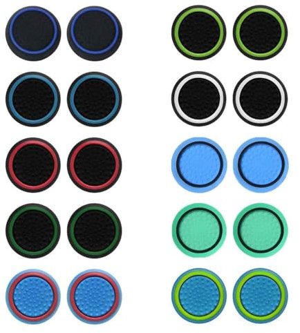 BDEPSTR 10 paires de Capuchons en Silicone pour le Pouce, Accessoires PS5, Poignées de Manette PS5, Joystick PS4, Protection de Manette Xbox pour une Meilleure Précision et Durabilité (multicolore)