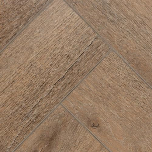 Klebevinyl in Holzoptik Fischgrät Vinylboden für Gewerbe und Büro Vinyl Designbelag zum Kleben Eiche dunkel