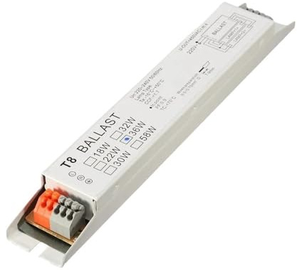 RTRCAGAKM Balastos electrónicos for lámparas Fluorescentes T8/T5 de Amplio Voltaje de 220-240 V CA, 2 x 18 W, 2 x 30 W, 2 x 36 W y 2 x 58 W(T5 1x35W)