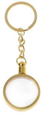 1 portachiavi per moneta lunetta, anello portachiavi rotondo per monete di diametro 30 mm (oro)