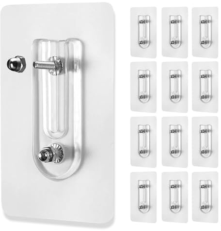 12 pièces auto-adhésifs double écrou réglable crochet, Vis Adhésives Détachables, Crochets, Convient pour accrocher des photos, des images, des peintures murales, des horloges, etc. (6mm + 10mm)