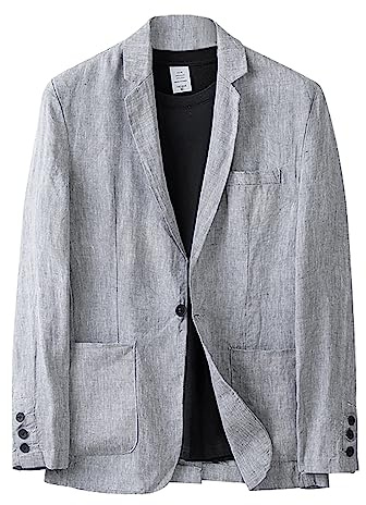 Genérico Blazer Hombre Talla Grande, Americana Hombre Talla Grande Sencilla Y Versátil con Solapa con Muescas Blazer Color Sólido Casual Abrigo Deportivo De Botones con Bolsillo