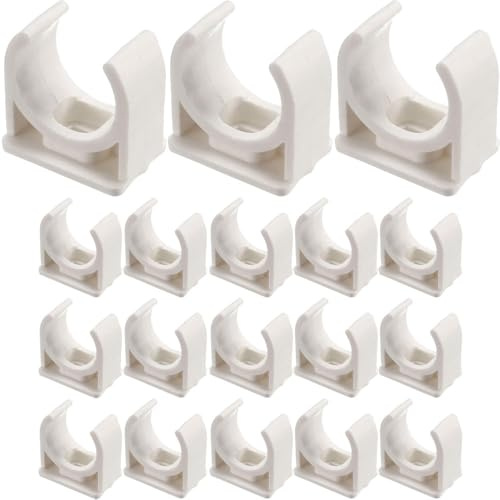 20 clip per tubi dell'acqua in PVC, clip di fissaggio a forma di U, adatte per vassoi TV da 16 mm, ganci per tubi in PEX, colore bianco