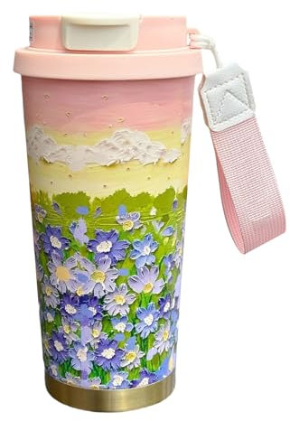 TAVE TAGH - CUCCA CAFÉ | TAVE CAFF MUGE | 500 Ml Tasse De Café Réutilisable | Tumbler De Café | Modèle De Double Boisson Bouteille D'eau Avec Cordon Et Couvercle De Boisson