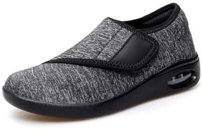 Scarpe diabetiche da Donna con Chiusura a Strappo Extra Larghe Ortopediche Traspiranti comode per Riabilitazione Scarpe (Grigio, Sistema Taglie Calzature EU, Adulto, Donna, Numero, Larga, 34)
